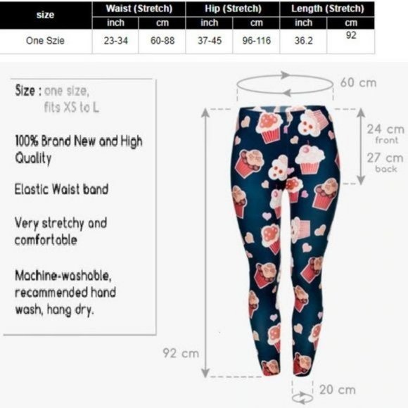 Muffin Print Super Soft Leggings - One Size - Picture 7 of 7